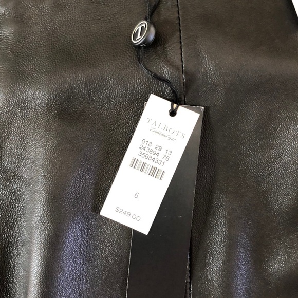 NWT - Talbots Black Leather Skirt SZ 6 - Free Ship - Picture 3 of 6